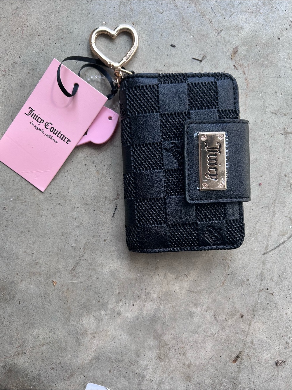 Juicy Couture Pink Tag with Heart Keyring